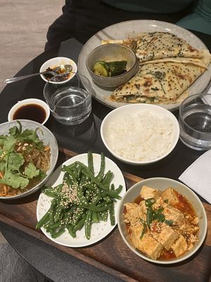 There is white rice and chili oil for you to add on the side  at Lao Lao in Stockholm