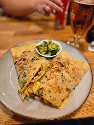 Spicy tofu crepes at Lao Lao in Stockholm
