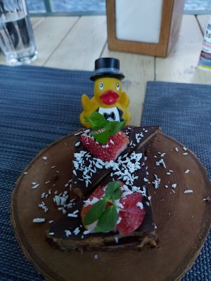 Chocolate cake at Life Food in Yerevan