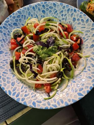 Pesto "pasta" at Life Food in Yerevan