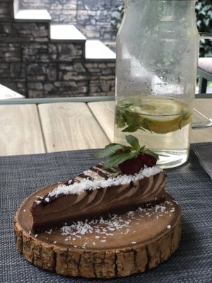 Zebra cake at Life Food in Yerevan