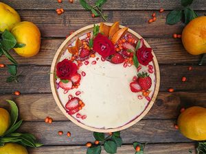 Elegant dessert for real gourmets.Combine pleasant with useful.

Ingredients:

Cashew
Raspberries
Cacao butter
Agave syrup
Chia Seeds
Lime juice
Vanilla at Life Food in Yerevan