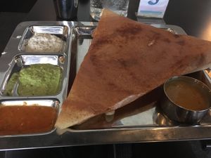 Dosa - look how sad it looks. You almost feel sorry for it.   at Saravanaa Bhavan - Sankt Eriksgatan in Stockholm