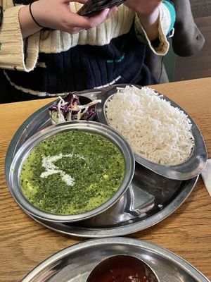 Spinach and tofu dish  at Saravanaa Bhavan - Sankt Eriksgatan in Stockholm