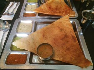 Vegan dosas at Saravanaa Bhavan - Sankt Eriksgatan in Stockholm