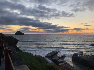 Sunset at Trebarwith Strand  at Michael House in Tintagel