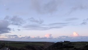 View from bedroom in January at Michael House in Tintagel