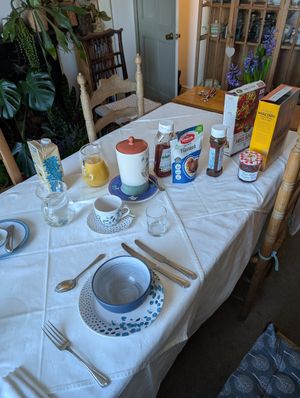 Breakfast spread at Michael House in Tintagel