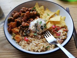 Veggie chilli at Alternatively Vegan in Pudsey