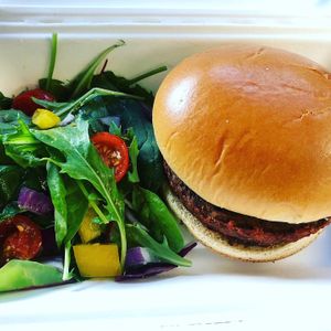 Plant “beef” burger  at Alternatively Vegan in Pudsey
