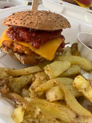 Burger at Cha Cuisine in Laval