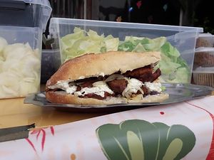 falafel/ kebab sandwich at Cha Cuisine in Laval