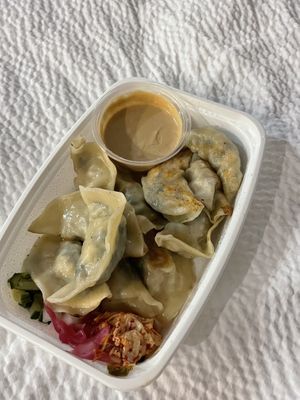 Spinach mushroom tofu dumplings   at Sula Wok in Ottawa
