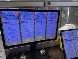 Menu screen for self ordering   at Sula Wok in Ottawa
