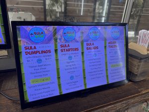Menu screen for self ordering   at Sula Wok in Ottawa