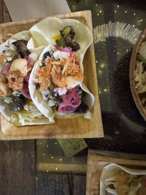 Vegan Portobello Mushroom Tacos with Ginger Peanut saucee  at Sula Wok in Ottawa