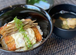 Japanese Cutlet Bowl Meal at Oribio in Tottori