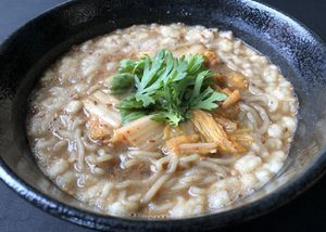 The YAKUZEN Kimchee Ramen Noodles at Oribio in Tottori
