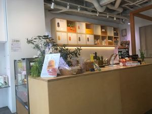 Cutest little space  at Haru Juice in Osaka