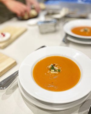 Today’s vegan soup, carrot potage at Rosy in Tokyo