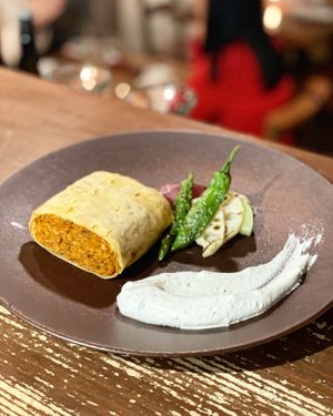 Red lentil beans strudel at Rosy in Tokyo