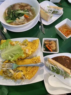 Crepe, tofu rolls, wonton soup  at Thanh Tinh Chay in San Diego