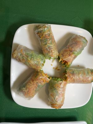 Rice paper rolls w veggies  at Thanh Tinh Chay in San Diego