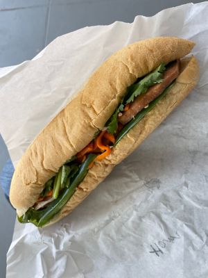 #113 Vegan Ham Sandwich (Bahn Mi) FANTASTIC - all proteins are house made at Thanh Tinh Chay in San Diego