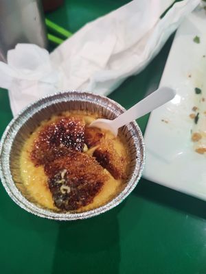 Vegan cream brulee at Thanh Tinh Chay in San Diego