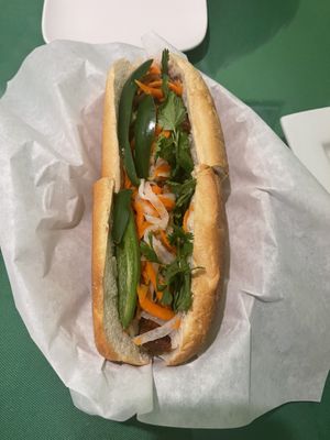 pork belly bahn mi   at Thanh Tinh Chay in San Diego