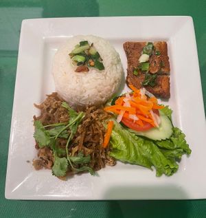 lemongrass daikon & pork dish   at Thanh Tinh Chay in San Diego