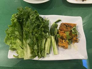 Bahn “LET” Mi (Bahn Mi with no bread -lettuce wrap)  at Thanh Tinh Chay in San Diego