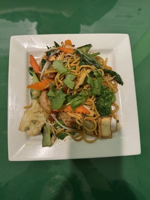 stir fried noodle dish   at Thanh Tinh Chay in San Diego
