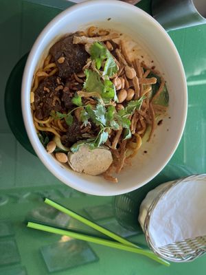 Dan Dan noodle with beef (vegan)  at Thanh Tinh Chay in San Diego