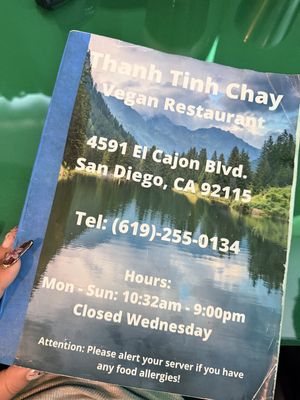 Literally a 60 page menu   at Thanh Tinh Chay in San Diego