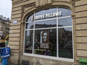 Outside at Coffee Fellows in Luxembourg City