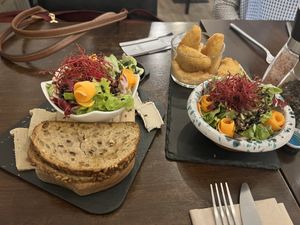 Cheese board and cheese sticks . at Utopia in Nice