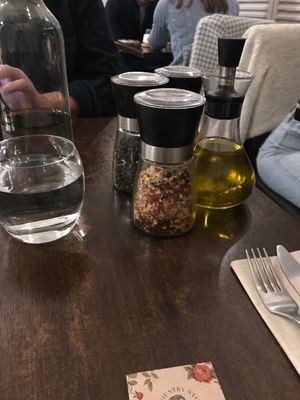 Table condiments  at Utopia in Nice