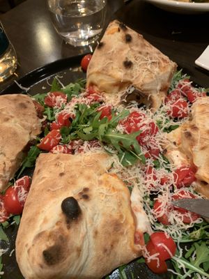 Separate calzones with different insides    at Utopia in Nice