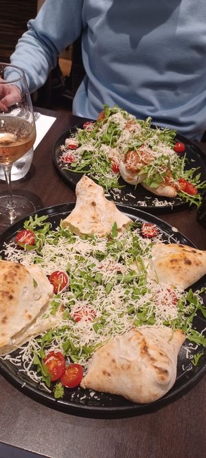 Pizza Calzone and Stella at Utopia in Nice