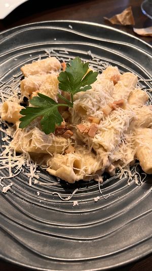 Spaghetti carbonara   at Utopia in Nice