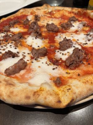 This pizza had great crust and sauce. They were out of the pepperoni so they used beyond meat, which I didn’t love.   at Utopia in Nice