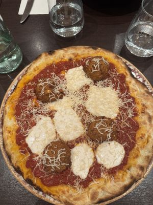 Meatball pizza!  at Utopia in Nice