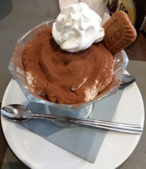 A dessert must: the fluffy, chocolate-dusted tiramisu. at Utopia in Nice