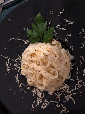 Pasta with Alfredo sauce  at Utopia in Nice