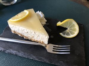 The best vegan lemon cheesecake I have ever tasted! at Utopia in Nice