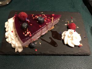 Blueberry cheese cake at Utopia in Nice