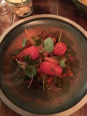 Tomato tartare  at ubat veggie in Aalborg