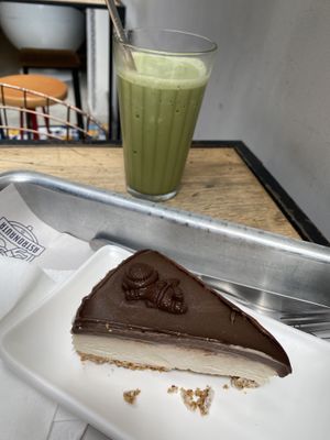 Ice Cream Cake Slice Matcha Frappé  at Astronauta in Sao Paulo