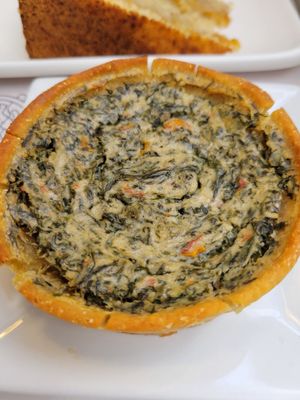 Spinach cashew cheese quiche at Astronauta in Sao Paulo